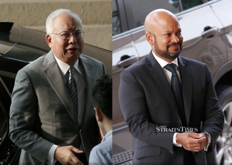Former prime minister Datuk Seri Najib Razak (left) and former 1Malaysia Development Berhad (1MDB) chief executive officer Arul Kanda Kandasamy arriving separately at Kuala Lumpur High Court this morning. Pix by NSTP/Mohamad Shahril Badri Saali