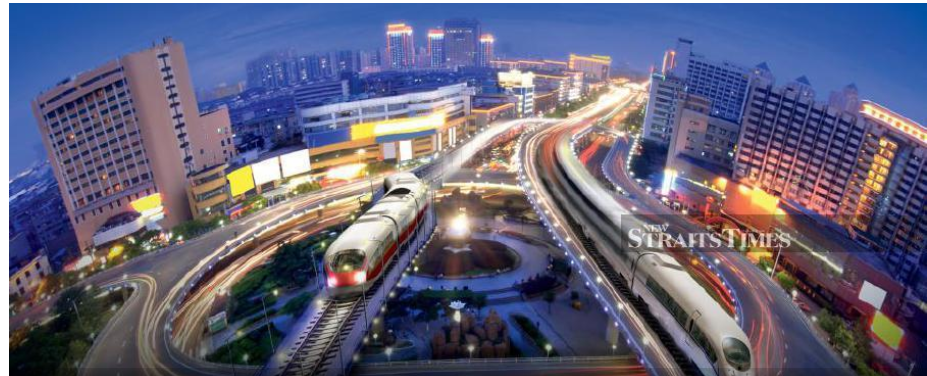 An artist illustration of a transit-oriented development (TOD) where it the community development includes a mixture of housing, office, retail and/or other amenities integrated into a walkable neighborhood and located within a half-mile of quality public transportation.