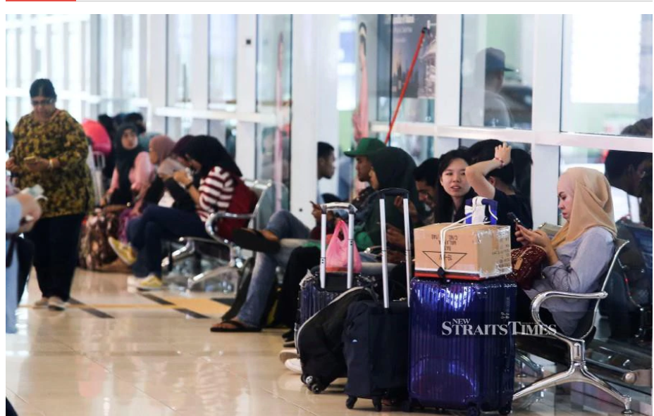Passengers waiting for their buses as they start their balik kampung journey at the Terminal Bersepadu Selatan (TBS) in Kuala Lumpur. - NSTP/AZHAR RAMLI.